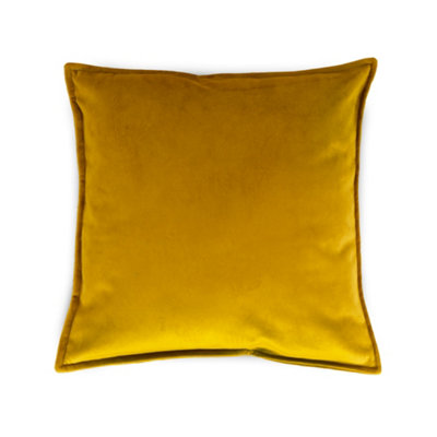 rucomfy Beanbags Rucomfy Velvet 45X45Cm CushionMustard Soft Decorative Throw Pillow from B&Q