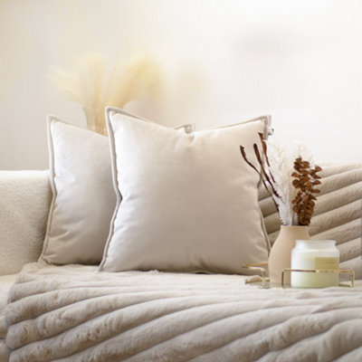 rucomfy Beanbags Rucomfy Velvet 45X45Cm CushionCream from B&Q