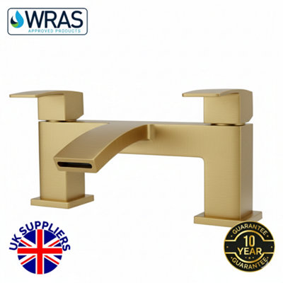  - Decent Brushed Brass Waterfall Bath Filler Tap