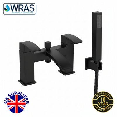  - Decent Black Waterfall Bath Shower Mixer & Handset