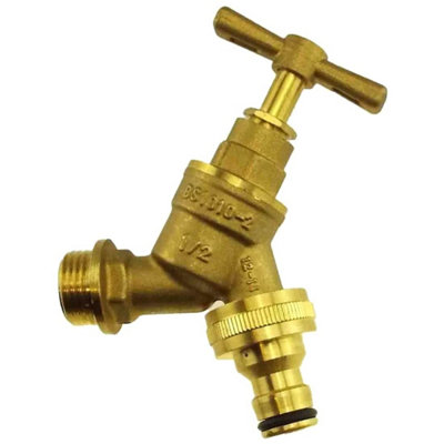 SolaDirect 1/2" Outside Garden Brass Tap Elbow Adaptor Pipe Bib Hose from B&Q