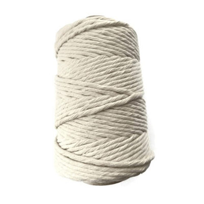 SolaDirect Premium Undyed Macrame Cord Twine50 M / 164 Ft Of 5 mm Thick Natural Cotton Thread Yarn Macrame Rope (Reel) from B&Q