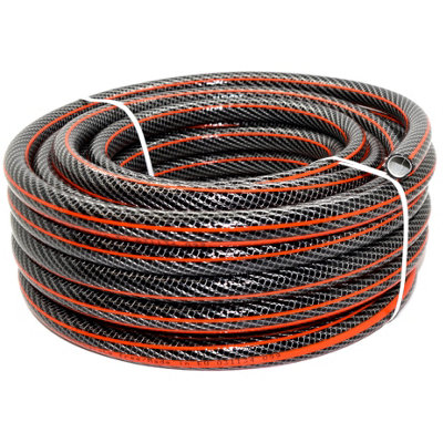 SolaDirect 15 M / 49 Ft Garden Hose Pipe1/2" Kink-Free 6-Layer Reinforced Non-Toxic Phthalate-Free Pvc HosepipeWatering TubeBlack from B&Q