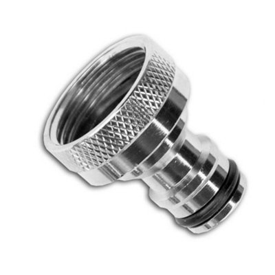 SolaDirect Brass Nickel Plated Hose Quick Connector 1" Bspf Garden Hose Fitting Tap Adaptor from B&Q
