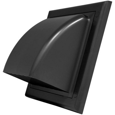SolaDirect Black Gravity Flap For 125 mm / 5" Round Wall OutletVentilation Duct Cover With Non-Return Shutters And Rear Spigot from B&Q