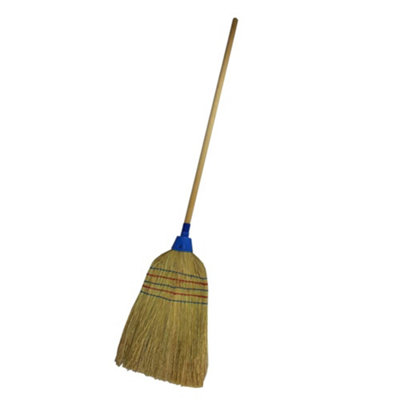 SolaDirect 130 Cm Long Handmade Corn Broom Sweeping Brush Stable Yard Garden Warehouse from B&Q