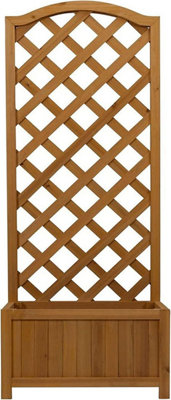 Sasons Planter 120X45x30cm Sasons® Quality Large Wooden Free Standing Planter Stand With Lattice Trellis Panels For Outdoor Garden Patio Balcony Porch For Climbing Plants Pot Rack Support Structure (Planter 120X45x30cm) - Image 2