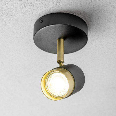 CGC Lighting Cgc Orio Black And Brushed Gold Single Gu10  Adjustable Ceiling Spot Light from B&Q