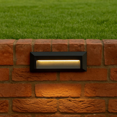 CGC Lighting Cgc Dark Grey Slim Wall Brick Light Surface Mount Eyelid Led Natural White Colour Weatherproof Polycarbonate Corrosion Proof from B&Q