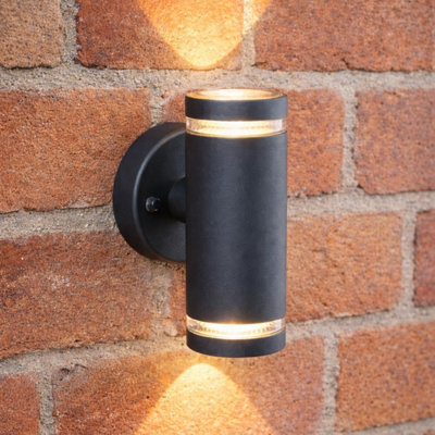 CGC Lighting Cgc Dark Grey Up And Down Outdoor Wall Light Clear Ring Diffuser Modern Garden Patio Outside Door Terrace Gu10 Ip54 Weatherproof from B&Q
