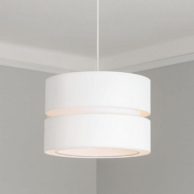 CGC Lighting Cgc Two Tier Cream Layer Lampshade Shade 30Cm Ceiling Pendant Table Lamp Bedside Bedroom Lounge Hallway Kitchen from B&Q