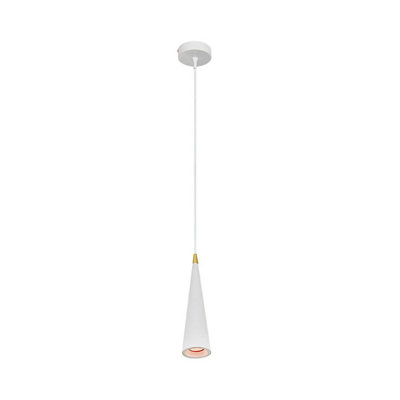 CGC Lighting Cgc Evi White And Gold Cone Metal Pendant Ceiling Light Adjustable White Cord from B&Q