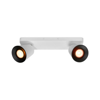 CGC Lighting Cgc Elli White Double Cylinder Surface Mounted Adjustable Spotlight With A Choice Of WhiteBlack Or Gold Inner from B&Q