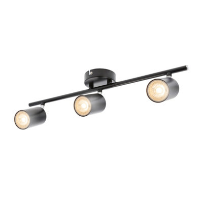 CGC Lighting Cgc Jack Spolights Black Triple Head Gu10 Three Ceiling Spot Light Bar from B&Q