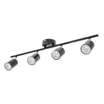 CGC Lighting Cgc Jack Black Four Head Gu10 Ceiling Spot Bar Light from B&Q