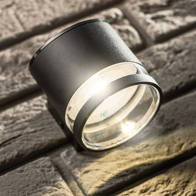 CGC Lighting Cgc Freddie Black Solar Modern Outdoor Wall Lamp from B&Q