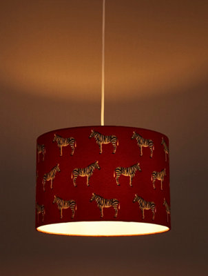 CGC Lighting Cgc Marty Dark Pink Velvet Zebra Printed Lampshade from B&Q
