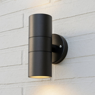 CGC Lighting Cgc Leon Black Stainless Steel Gu10 Up And Down Outdoor Wall Light Ip44 from B&Q