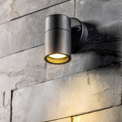 CGC Lighting Cgc Leon Black Stainless Steel Gu10 Down Outdoor Wall Light Ip44 from B&Q