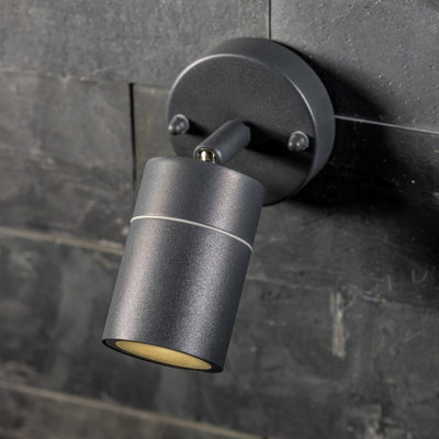 CGC Lighting Cgc Mia Dark Grey Stainless Steel Gu10 Adjustable Outdoor Wall Light Ip44 from B&Q