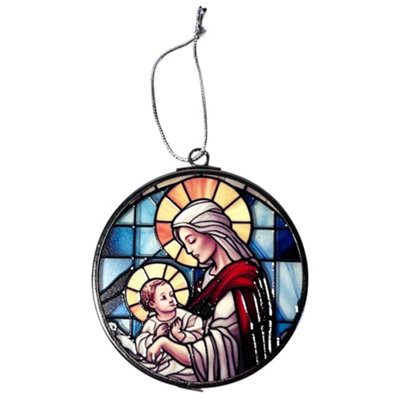 Thorness Virgin Mary Design Stained Glass 3 Inch Suncatcher from B&Q