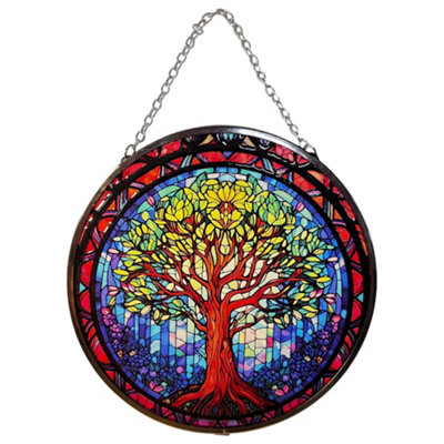 Thorness Tree Of Life Design Stained Glass  15Cm Diameter Suncatcher from B&Q