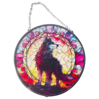 Thorness Wolf Design Stained Glass 6 Inch Suncatcher from B&Q