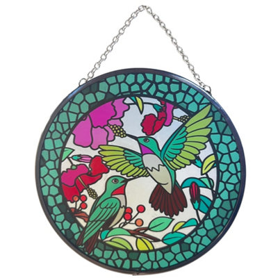 Thorness Hummingbird Design Stained Glass 6 Inch Suncatcher from B&Q