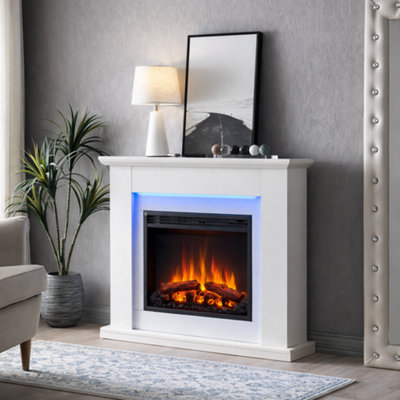  - Flamme Mardella Electric Fireplace With 40" Surround With 2Kw Fireplace Heater White Multiple Colours Available