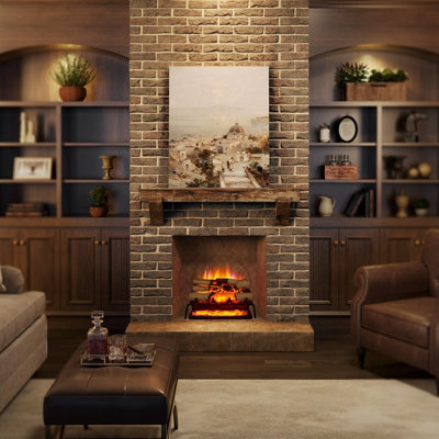 Flamme 23"/58Cm Portable Basket Electric Fire1Kw-2Kw HeaterWhite Birch Log SetCrackling Sound EffectRemote from B&Q