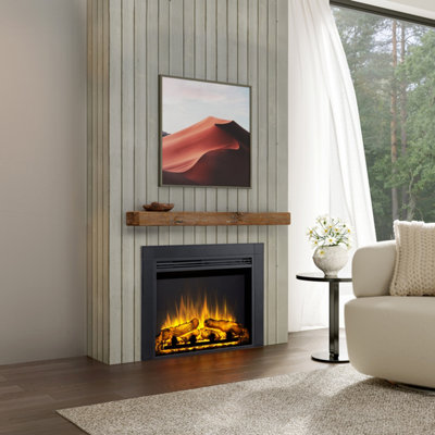 Flamme Innsbruck 82Cm/32" Electric Fireplace Insert With Trim Suitable For Custom Media Wall Or Mantel Surround Designs from B&Q