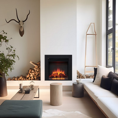 Flamme Innsbruck 60Cm/24" Electric Fireplace Insert With Trim Suitable For Custom Media Wall Or Mantel Surround Designs from B&Q