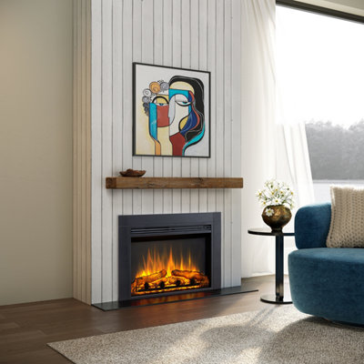 Flamme Innsbruck 82Cm/32" Electric Fireplace Insert With Trim Suitable For Custom Media Wall Or Mantel Surround Designs from B&Q