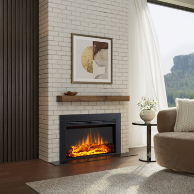 Flamme Innsbruck 92Cm/36" Electric Fireplace Insert With Trim Suitable For Custom Media Wall Or Mantel Surround Designs from B&Q