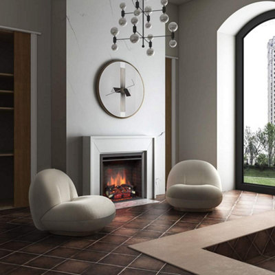 Flamme Wembury 28" Electric FireplaceCrackling Sound Effects 2Kw HeaterRemoteSuitable For Media Wall Or Mantel Surround from B&Q