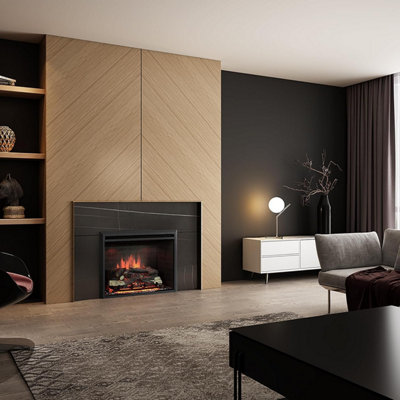 B&Q Flamme 33" Wembury Fireplace Media Wall Insert 2Kw Heater
