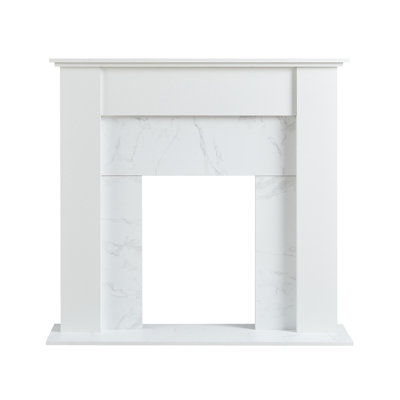 Flameko 43" Mantel Surround For Verona Insert Suitable For All 16" Electric Fireplace InsertsWhite from B&Q