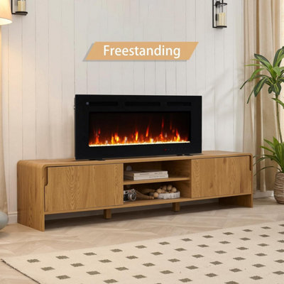 Flameko Winslow 36" Wall Mounted/media Wall/free Standing Fireplace With Realistic Flame Effect Heater 9 Colour Flame Effect from B&Q