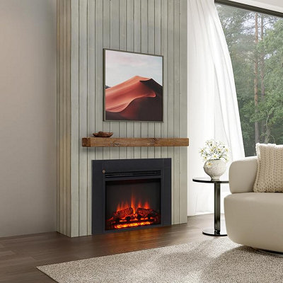 Flamme Innsbruck 60Cm/24" Electric Fireplace Insert With Trim Suitable For Custom Media Wall Or Mantel Surround Designs from B&Q