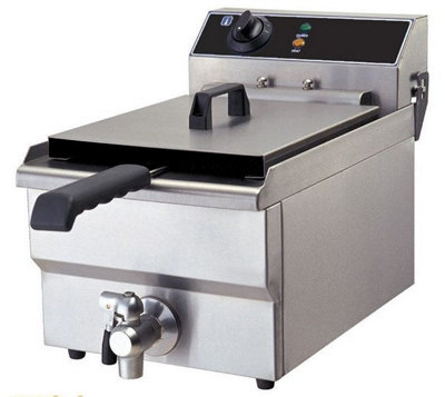 Quattro 13 Litre Tank Commercial Fryer With Drain Tap from B&Q