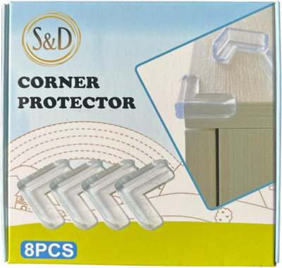 B&Q -  SdCorner Protectors For Baby Kids Table Cupboard Edge Guards Clear Strong Adhesive Safety Bumpers Cushion(Pack Of 08)