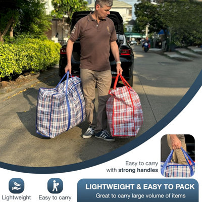 Start and Drive SdXl Laundry BagsHeavy Duty StorageReusable Zip Bags For MovingClothes & Wardrobe 5 Bags Blue from B&Q