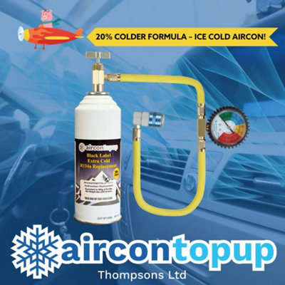 Car Aircon Regas R134A Compatible Extra Cold Refrigerant + Professional Type Hose & Gauge Kit from B&Q
