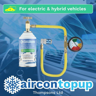 Car Aircon Regas For Hybrid/electric Vehicles R134A Compatible Refrigerant + Professional Type Hose & Gauge Kit from B&Q