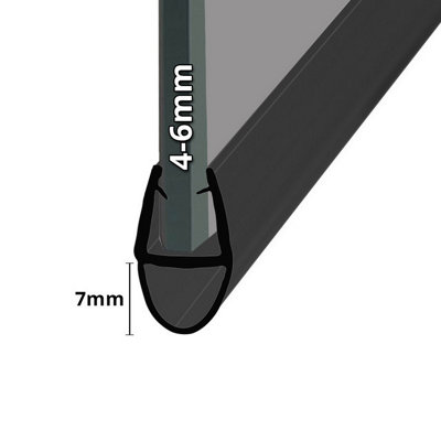 B&Q -  Shower Seal For ScreensDoors Or PanelsFits 45 Or 6mm GlassBubble Shape Seals Gaps Of Up To 7mm800mm LengthSeal001B
