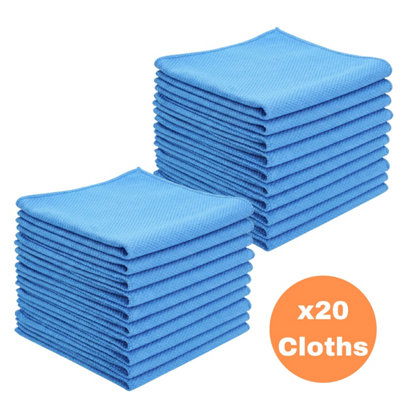  - X20 Microfibre Fish Scale Cleaning ClothsLint-Free Streak-Free Glass Cloths For WindowsMirrorsKitchen & Car Detailing