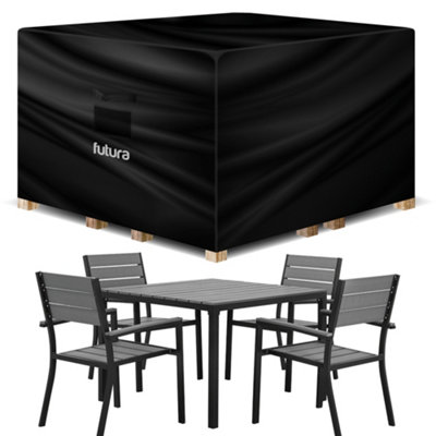 Futura Weatherproof Outdoor Covers Garden Furniture Cover Rip Resistant Fabric - Square 200X200x90cm Black
