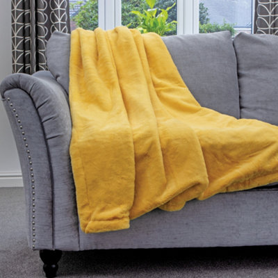 Dreamcatcher Blanket Throw Soft Faux Fur 160 X 130Cm Gold Fleece Overblanket Fluffy Blanket  For Sofa & Beds from B&Q
