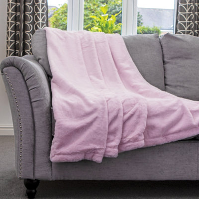 Dreamcatcher Blanket Throw Soft Faux Fur 160 X 130Cm Pink Fleece Overblanket Fluffy Blanket  For Sofa & Beds from B&Q