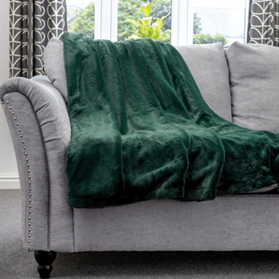 Dreamcatcher Green Blanket Throw Soft Faux Fur 160 X Overblanket 130Cm